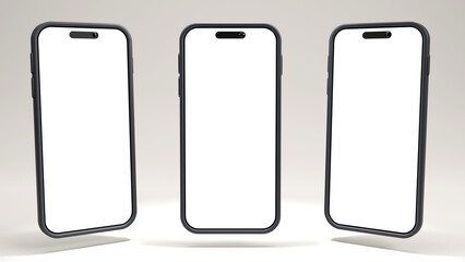 3D rendering of Smartphone mobile mockup on color background, Online business concept