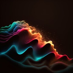 Obraz premium Colorful psychedelic 3d waveforms. Greate for banners, DJ's, parties, technology and more. 