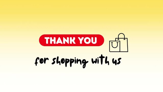 Thank You For Shopping With Us Video For Marketing With Yellow And White Background