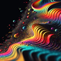 Colorful psychedelic 3d waveforms. Great for banners, DJ's, parties, technology and more. 