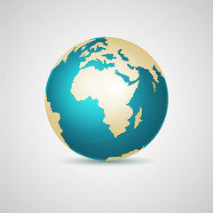 Planet Earth on white background.