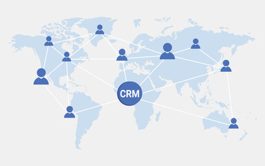 Concept of customer relationship management. Customer service and relationship. Vector illustration.