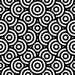 Fototapeta premium Seamless pattern with twisted lines vector linear tiling background stripy weaving optical maze twisted stripes.Black and white design.Stripy seamless pattern with woven lines geometric abstract.
