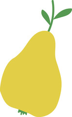 Set with hand drawn colorful doodle fruits and vegetables. Hand drawn pear. Vector collection. Sketch style. Flat icons.