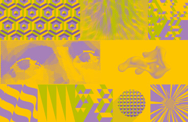 Creation. Art composition. Cover design template. Digital vision. Flowing liquid shape. Wall of cubes. Wavy pattern with optical illusion. Burst. Illustration for brochure, poster or presentation.