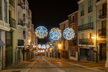 Zamora, Balborraz street, dressed for Christmas. One of the most beautiful streets in Spain