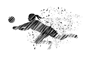 Volleyball sport graphic for use as a template for flyer or for use in web design.