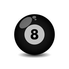 Billiard eight ball icon vector shiny design templates