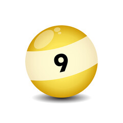Billiard nine ball icon vector shiny design templates
