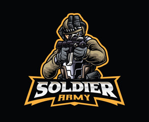 Soldier mascot logo design