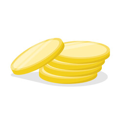 Simple shiny gold coin icon