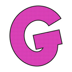 Alphabet G illustration isolated on png transparent background.