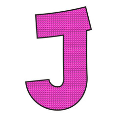 Alphabet J illustration isolated on png transparent background.
