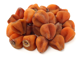 dried persimmon on white background 