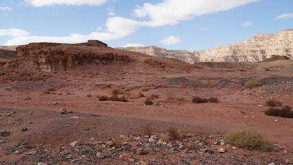 Rock and red terrain, in the national geological Timna park, Israel