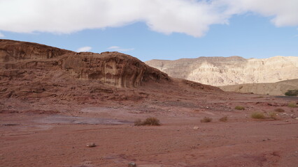 Rock and red terrain, in the national geological Timna park, Israel