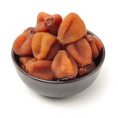 dried persimmon on white background 