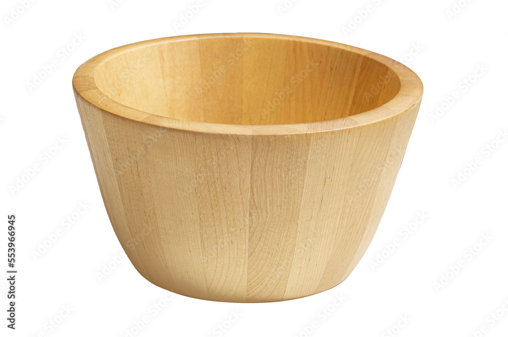 Wall mural wooden bowl. isolated