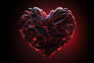 abstract illustration on the theme of love in the form of a fantastic heart as a symbol of the holiday of Valentine's Day