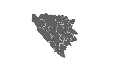Bosnia map isolated on white background.for annual infographics report website layout