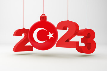 Obraz na płótnie Canvas 2023 Year and Turkey Ornament