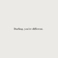 darling you're different quote. Single word. Modern calligraphy text. Design print for t shirt, pin label, badges, sticker, greeting card, banner. Vector illustration black and white. ego - 553967731