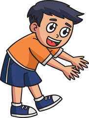 Fototapeta na wymiar Earth Day Happy Boy Cartoon Colored Clipart 