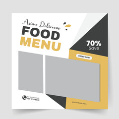 Food instagram post template design