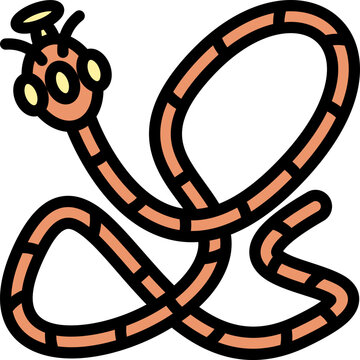 Tapeworm Flat Line Style Icon