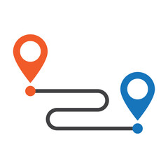 Map pointer icon isolated flat design vector illustration.