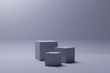 purple pedestal podium and empty background, suitable for object display, 3d rendering
