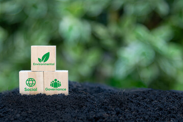 ESG concept of environmental, social and governance. Sustainable and ethical business growing...