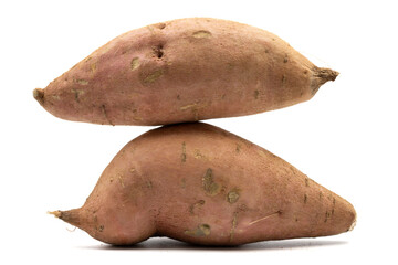 Sweet potato isolated on white background. Clipping Path. Full depth of field. close up