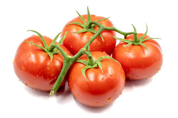 Tomato isolated on white background. Clipping Path. Full depth of field. Bunch tomatoes. close up