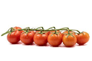 Tomato isolated on white background. Clipping Path. Full depth of field. Bunch or grape tomatoes. close up