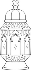 Ramadan Lantern Isolated Coloring Page for Kids