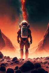 The Mars explorer, stunning creative illustration. Generative art