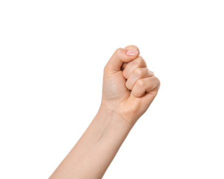 Female hand fist, isolate on white