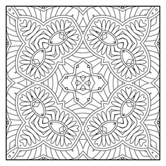 Mandala coloring page for adults. Mandala background. Mandala pattern coloring page. Hand drawn mandala pattern background. Vector black and white coloring page for coloring book.