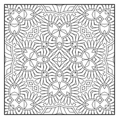 Fototapeta premium Mandala coloring page for adults. Mandala background. Mandala pattern coloring page. Hand drawn mandala pattern background. Vector black and white coloring page for coloring book.
