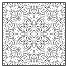 Mandala coloring page for adults. Mandala background. Mandala pattern coloring page. Hand drawn mandala pattern background. Vector black and white coloring page for coloring book.