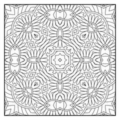 Fototapeta premium Mandala coloring page for adults. Mandala background. Mandala pattern coloring page. Hand drawn mandala pattern background. Vector black and white coloring page for coloring book.