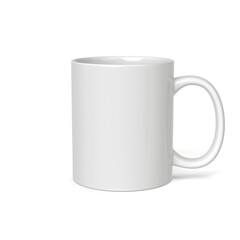 White mug on a white background