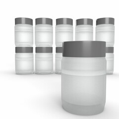 Glass canned jars 3d illustration