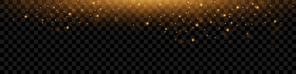 Vector magic glow. Sparkling light, sparkle dust. Sparkling magical dust. Christmas light. Vector.