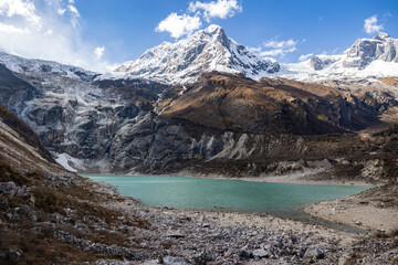 glacier mountains and lake