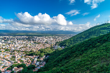 panorama of the Argentinian city of Salta in South America