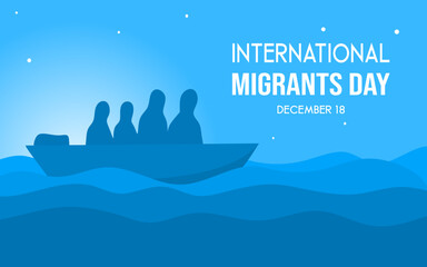 INTERNATIONAL MIGRANTS DAY DESIGN AND CONCEPT, SUITABLE FOR STICKER, BANNER, POSTER, OR SOCIAL MEDIA