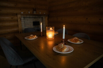 cozy dinner by candlelight