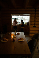 cozy dinner by candlelight